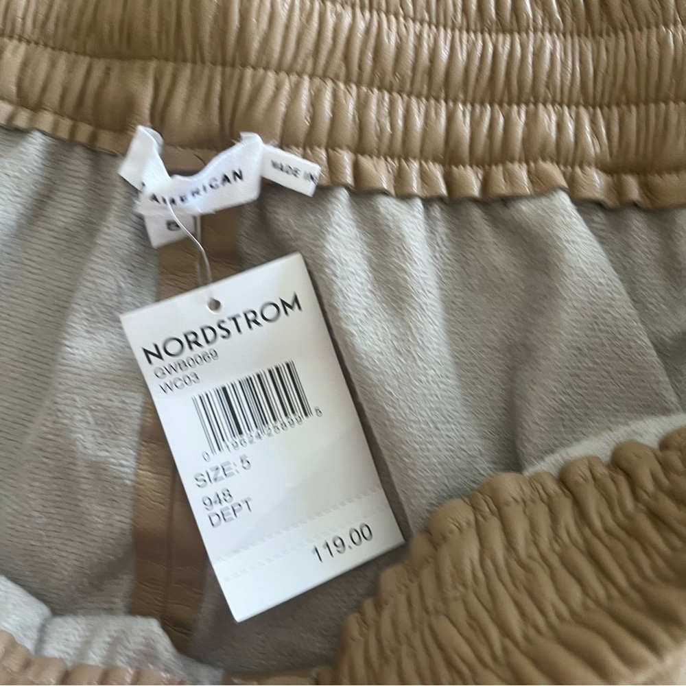 Good American Better Than Leather Shorts Pull On Warm Caramel Tan Size 5 - Picture 6 of 11